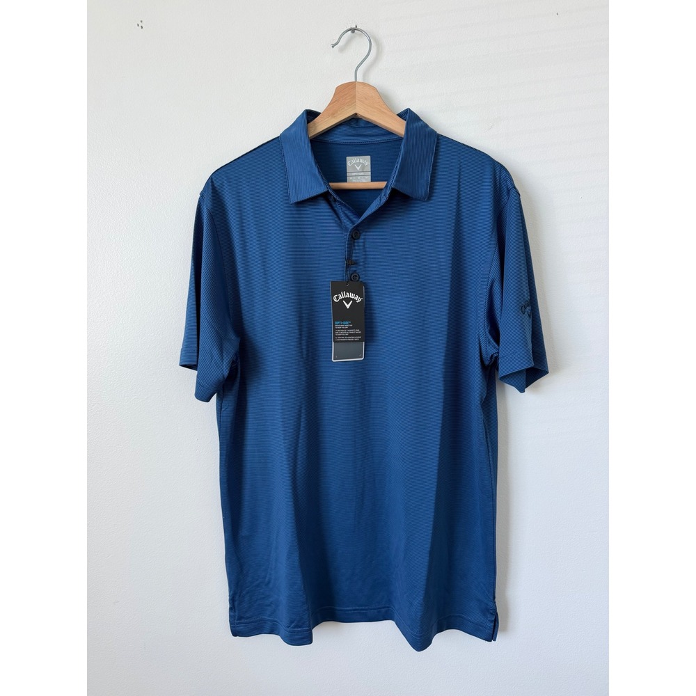 Callaway Opti-Dry Polo Shirt – Blue Striped – Size Medium – NWT‎